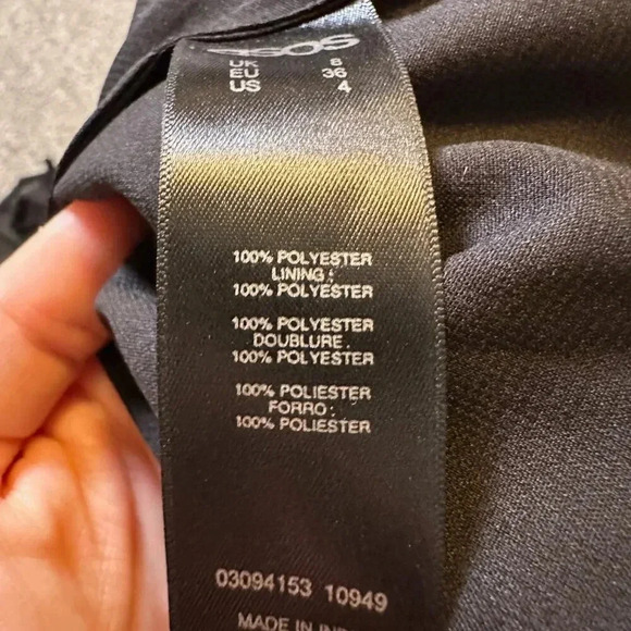 ASOS Black Pleated Classic Cowl Midi Dress in Size US 4 - Picture 8 of 8